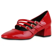 VAN HILL Damen Mary Janes in Rot Lack