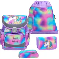 Belmil Mini-Fit ergonomisches Schulranzen-Set 4-teilig "Rainbow Color mit Brustgurt