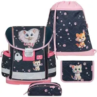 Belmil Classy ergonomisches Schulranzen-Set "Cute Kitten" Brustgurt