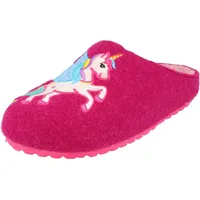 Supersoft Mädchen Schuhe 542-379 warme Pantoffeln Hausschuhe "Einhorn" Fuchsia