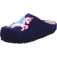 Supersoft Mädchen Schuhe 542-379 warme Pantoffeln Hausschuhe "Einhorn" Navy