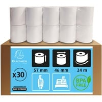 Exacompta 40915E 30er Pack Thermopapierrollen 1-lagig 55g/m2 57x24mx12 -