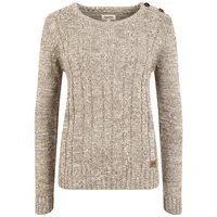 Oxmo OXPhia Damen, Strickpullover Grobstrick Pullover mit Zopfstrickmuster in