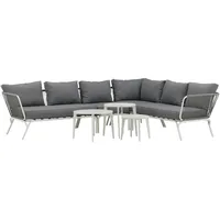 Gardenson Dining-Loungeset Roxo ca. 283x221 cm Grau/Weiß
