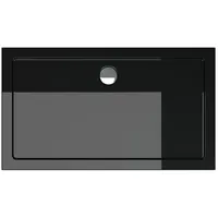 Doporro Duschtasse Duschwanne 70x140x4 flach aus Acryl in schwarz