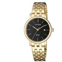 Citizen EU6092-59E Damen-Armbanduhr, Gold-Gehäuse, Metall-Armband - Goldfarben/Schwarz