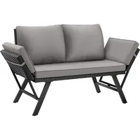 Tectake Rattan-Loungesofa, Sintra, 2in1 Funktion, Dicke des Sitzpolsters 7