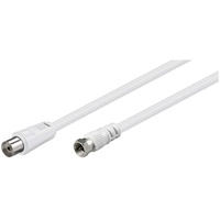 Goobay 11831 Koaxial/SAT Anschluss Kabel F-Stecker / Koaxialkupplung weiß