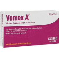 Klinge Pharma Vomex A Kinder-Suppositorien 70 mg forte