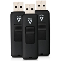 V7 USB Stick 4GB schwarz 3 Stück (VF24GAR-3PK-3E)